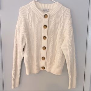 & Other Stories white chunky knit button up cardigan.